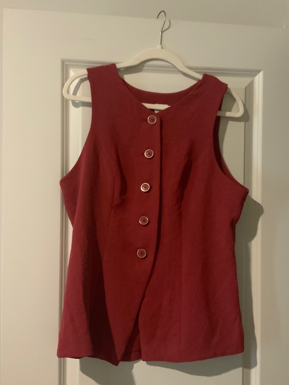 a new day Sleeveless Button-Front Vest in Burgundy